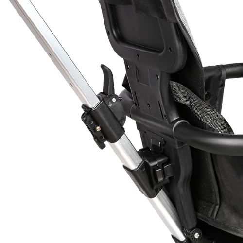 Miniatura 4 de Cochecito De Bebé Ligero, De 0 A 22 Kg, Respaldo Reclinable Y Ajustable, Asiento Espacioso, Doble Freno Y Ruedas Giratorias, 30 X 55 X 86,5 Cm, Gris Negro