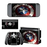Easy to Apply Captain America Shield Nintendo Switch Skin, Decal, Vinyl, Wrap, Sticker Original Switch Console, Dock Joy-Cons