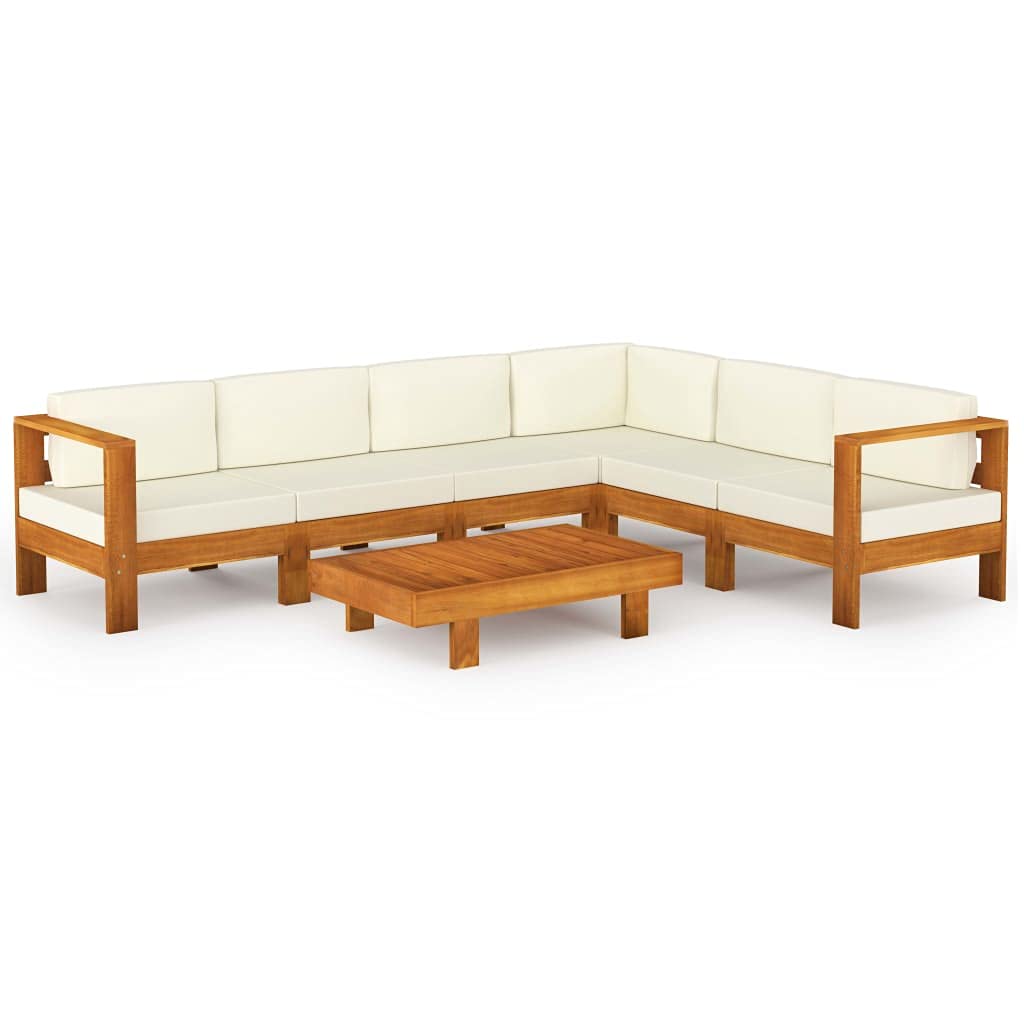 Salotto Da Giardino - Set Da Giardino 7 Pz Con Cuscini 100x60 Cm Legno Di Acacia 93467929