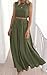 PRETTYGARDEN Women's Summer 2 Piece Skirts Sets Crewneck Sleeveless Tops Elastic Waist Long Skirt Set Beach Vacation Outfits (Army Green, Medium)