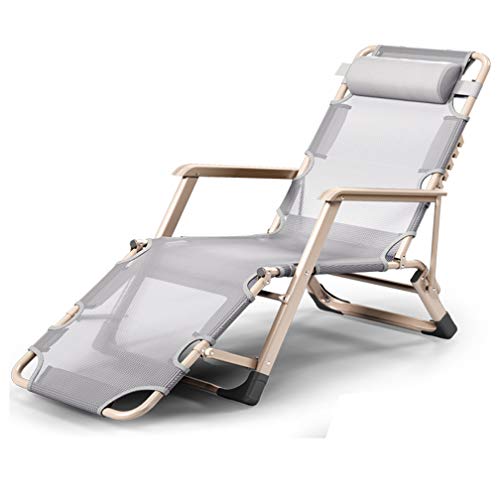 Silla reclinable plegable ajustable con reposacabezas, portátil para relajarse al aire libre