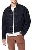 HUDSON Men's Trucker Boxy Crop Jacket, Dark Rinse, Medium