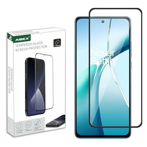 Image of AIBEX Tempered Glass for OnePlus Nord CE 4 Lite 5G | 9H Hardness | Anti-Glare & Anti-Fingerprint | Water Resistant | Edge-to-Edge Full Screen Protector | Bubble-Free Installation