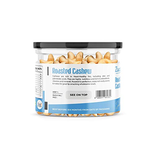 Image of Zucchero Roasted Cashew (W240), Lightly Salted [Zero Cholesterol] 200g | Oil-Free Roasting | Crunchy | Earthy Flavour | No Oil