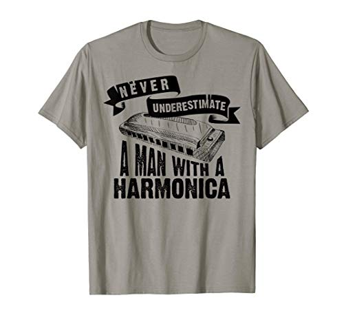 Cute Never Underestimate A Man With A Harmonica Shirt Gift