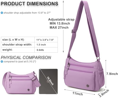 Image of Pealwel Casual Crossbody Bag with Anti Theft Pocket - Women Lightweight Water-Resistant Purse Bag