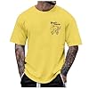 Mens T-Shirts Graphic Fashion Tshirt UK Casual Short Sleeve Tee Tops Hipster Hip Hop T Shirts Cool Shirt 01N#Yellow 3X-Large #3