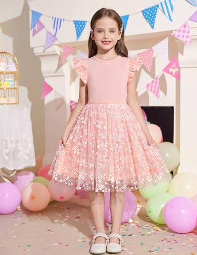 Image of Arshiner Toddler Tutu Dress Little Girls Fluffy Summer Dresses Casual Party Tulle Sundress for Kids 2-6Y