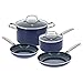 BLUE DIAMOND Le set de 6 pièces en céramique incrusté de particules de diamants - Vu à la Télé,Casseroles + Couvercles + Poêles , 
