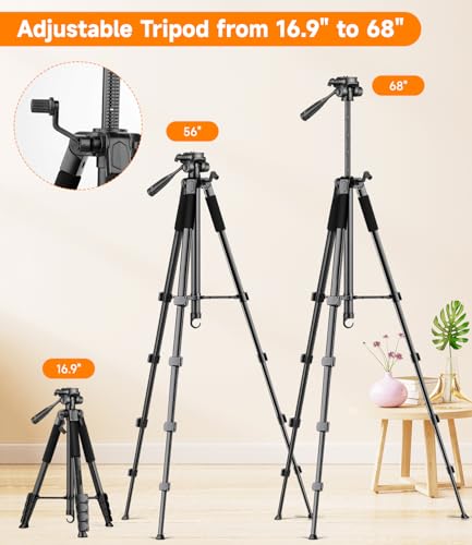 Image of Victiv 68 inch Tripod Stand for Phone, Tripod Mobile Holder, Universal Phone /Camera /DSLR Tripod Stand for Video Recording, Travel, Vlogging, Compatible iPhone Samsung Galaxy Xiaomi Vivo Canon