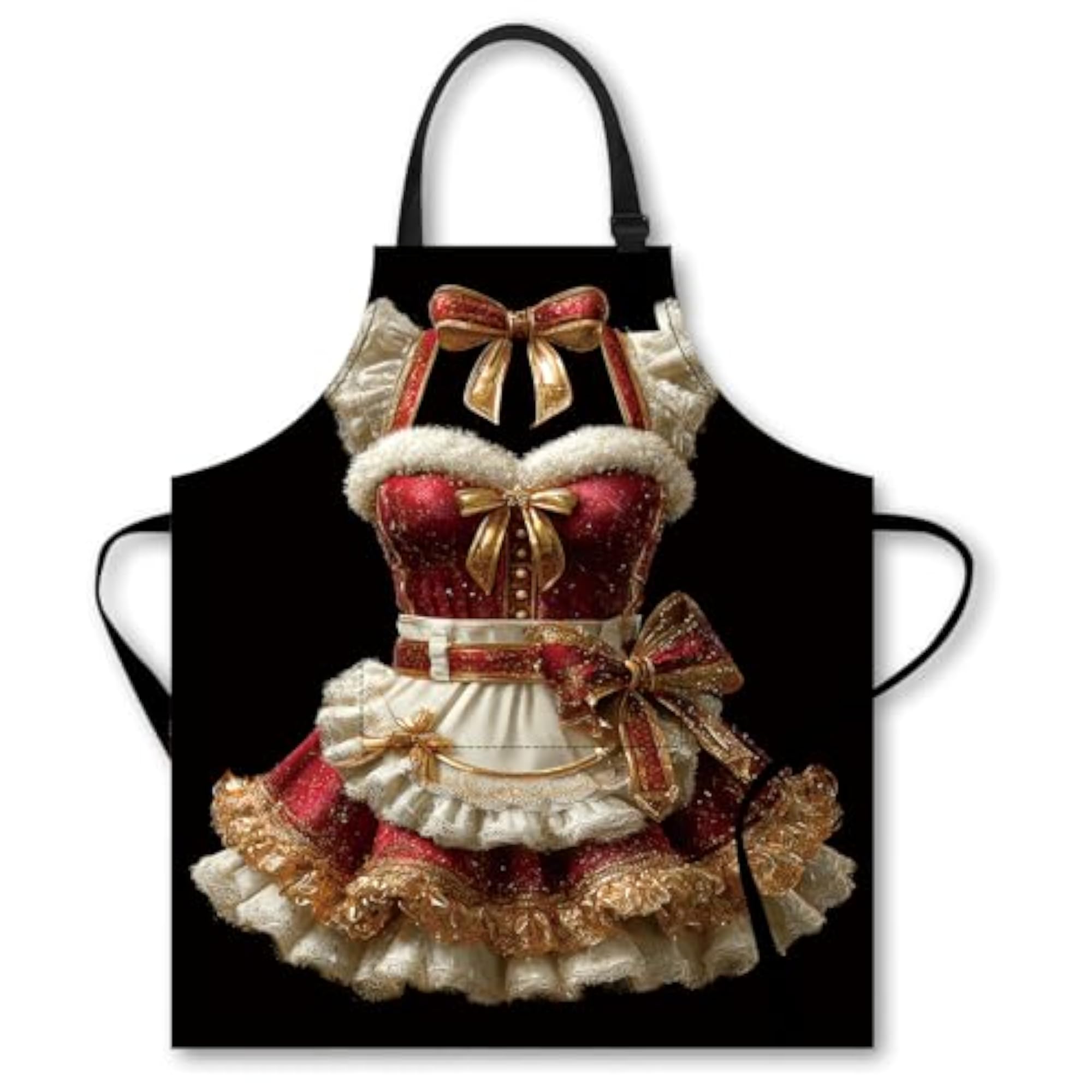 Cute Polyester Kitchen Apron with Pockets, Retro Patterns