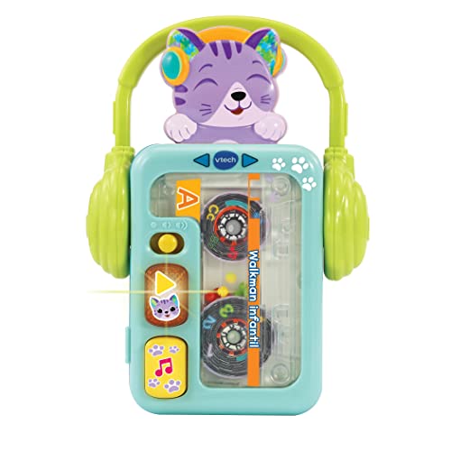 VTech-Baby Walkman infantil Descubre la música, Casette interactivo para introducirse en el mundo de la música, Juguete para bebés +9 meses, Versión ESP