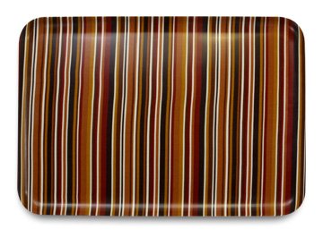 橋本達之助工芸 レンジ対応トレー SRトレー (L) ミラノストライプ ブラウン (日本製の一品です)