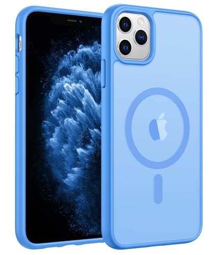 Image of FNTCASE for iPhone 11 Pro Case: [Compatible with Magsafe] Translucent Matte Magnetic Phone Cover - Military Grade Drop Protection Shockproof Protective for iPhone 11Pro 2019 Cases - Ice Blue