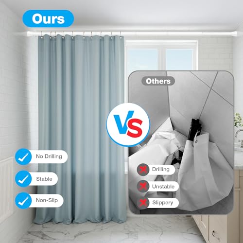 Image of MEXAU 1Pack Spring Tension Curtain Rod 44-77 inch White Small Tension Rod