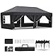 JUMMICO Gazebo 3x6 Pieghevole Impermeabile con 6 Parti Laterali，Gazebo Pieghevole Regolabile in Altezza,Gazebo da Giardino Protezione UV 50+,Gazzebo Da Giardino Campeggio Esterno Piscina Fiere,Grigio immagine
