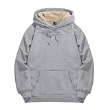 [KEFITEVD] パーカー メンズ 冬物 プルオーバーパーカー ロング 防寒 スウェットウェア 吸汗 裏起毛 ランニングウェア 冬 アクティブ フード付きト 杢ライトグレー M