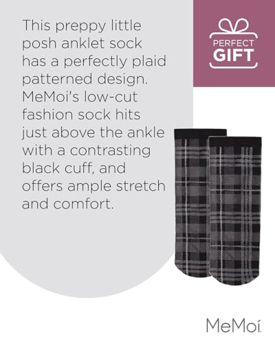 Image of MeMoi Women's Perfect Plaid Stretch Anklet Sock