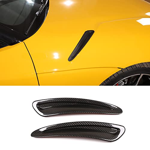 taruisixt Fit for Toyota Supra GR A90 A91 MK5 2019 2020 2021 2022 Hood Vents Air Flow Intake Panel Decorative Cover Real Carbon Fiber Exterior Trim Accessories