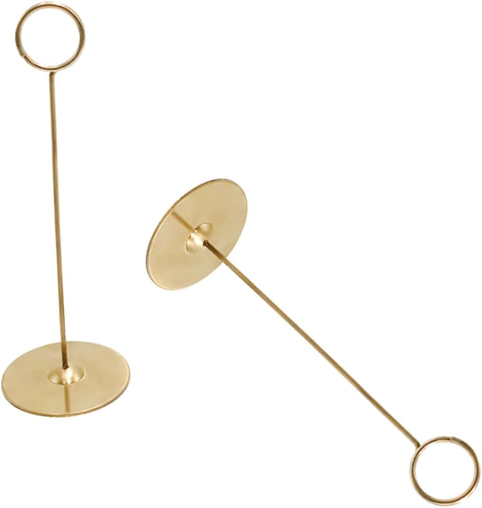 Artibetter Stainless Steel Table Number Holders Wedding Supplies Table Sign Holder Hotel Wedding Favors Bulk Random