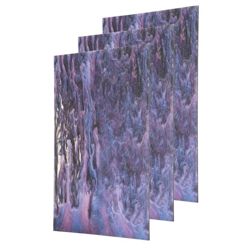 Image of MECCANIXITY 3 Pcs Glitter Pearl Acrylic Sheet,12 inch x 8 inch x 1 /8 inch Pearlescent Cast Pmma Plastic Sheets Extruded Translucent Blanks for DIY Art Crafting Laser Cutting & Engraving,Purple Black