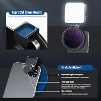 NEEWER 67mm Clip On Variable ND2-ND32 Handy Objektiv Filter Set, Telefon Clip mit Gewinde Adapterring/Cold Shoe/Verriegelungsknopf, HD ND Filter für iPhone 15 Pro Max 14 13 Galaxy S22 S23 S24 Ultra – Ansicht 5