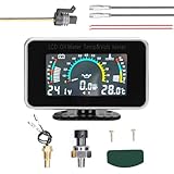 3-in-1 Multifunktions-Display für Auto & LKW – Digitales LCD-Messgerät für Öldruck, Wassertemperatur und Spannung (9–36 V), universell für SUV, Wohnmobile und Transporter