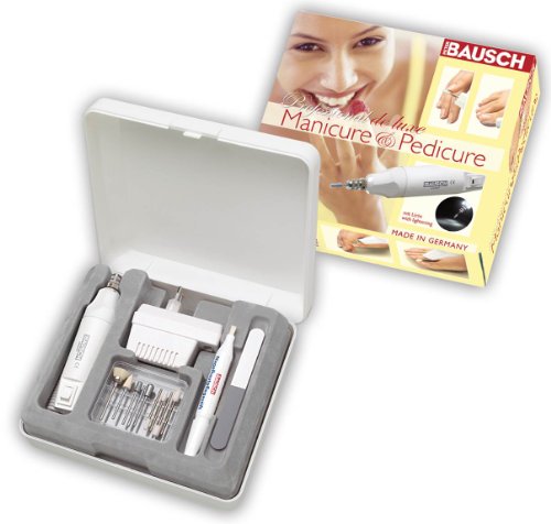 Bausch 0375Licht Elektrisches Maniküre-/Pediküregerät mit Rundumlicht und Feststellschraube, 5 Aufsätze: Hand-/Fußnägel…