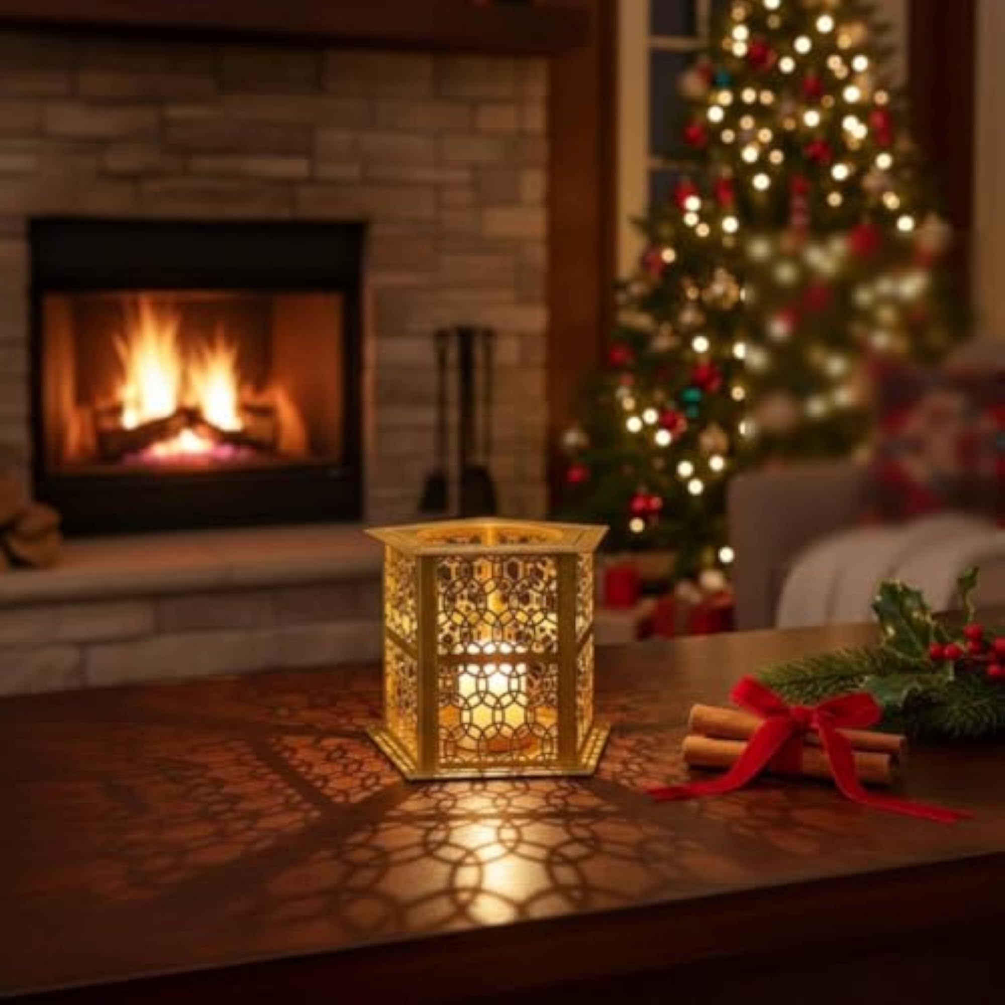 Gold Hollow Candle Holder, Chic Design