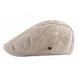 Marycan Mens Summer Newsboy Cap Breathable Mesh Flat Cap Adjustable Newsboy Beret Hat Cabbie Cap (Co
