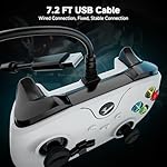 YCCTEAM Wired Controller for Xbox One, Wired Xbox one USB Gamepad Controller Compatible with Xbox One/S/X/PC Windows 10/11 with 3.5mm Headset Audio Jack(White) - Image 4