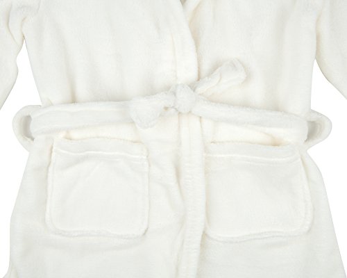 Leveret Kids Robe Boys Girls Solid Hooded Fleece Sleep Robe Bathrobe (2 Years, White) #TOP2