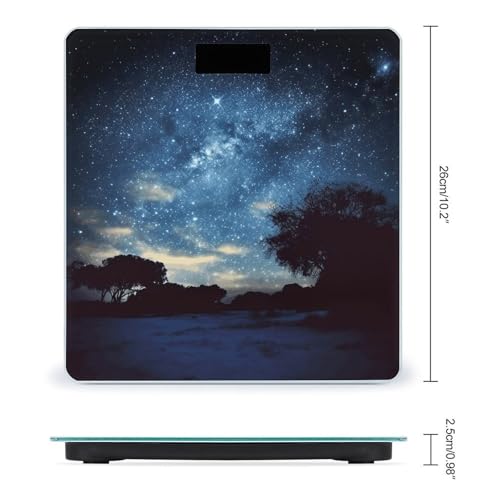 Balanza digital de baño con diseño Night Sky y vidrio templado miniatura 2