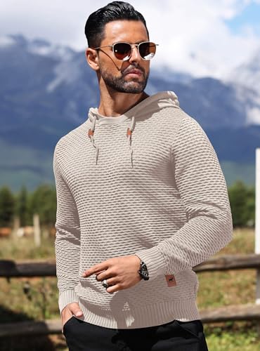 Image of HYPESTFIT Men's Hooded Sweatshirt, Regular Fit, Textured Fabric