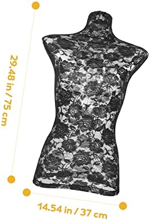 iplusmile Fabric Fitting Accessory Lace Boutique Body Mannequin Designer Form Female Shop Home Cloth Dressmaker Decoration Model Cover Dress Cotton Black Dummy Stand Store Fashion Retail