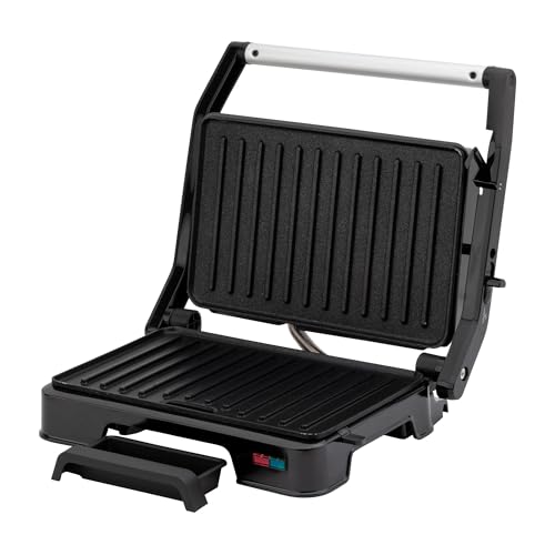 Miniatura 4 de Jata Jegr1124 - Parrilla Eléctrica Y Grill Con Placas Rayadas Antiadherentes De 23 X 14,5 Cm. 1000 W. Cocina Todo Tipo De Alimentos. Tapa Superior Basculante. Apertura 180 . Clip De Cierre