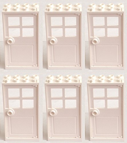 LEGO 6 White Doors with Frames