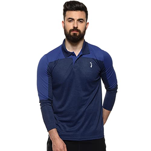 Image of CAHOOT Men's Solid Grey Dri Fit Full Sleeve Activewear T Shirt Regular Fit for Casual Wear