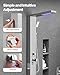VEVOR Shower Panel Tower System with Rainfall Waterfall Shower Head, LED, 53 in Brushed Stainless Steel Shower Column, 5-Function Faucet, Wall-Mount Rain Massage System, with Handheld and Tub Spout
