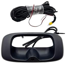 Cheriezing Tailgate Handle Bezel with Rear View Camera Backup Camera Compatible with 1999-2007 Silverado/Sierra 1500 2500 3500 Matte Black 15228541