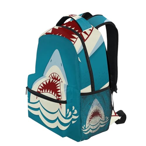 School Backpack Shark Tooth Teens Girls Boys Schoolbag Travel Bag3