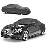 Fácil de colocar: la robusta funda de coche se coloca sobre el vehículo y se fija en su lugar con baños elásticos. El material altamente elástico se ajusta a tu coche como una segunda piel