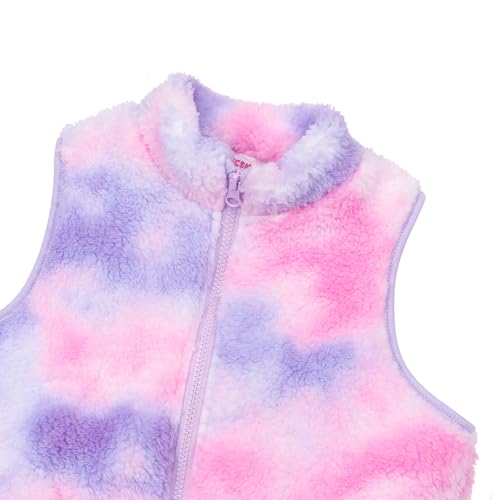Image of JESKIDS Girls' Boys Sherpa Fleece Vest Outwear Lightweight Solid Color Cute Jacket with Pockets 2-11 Years