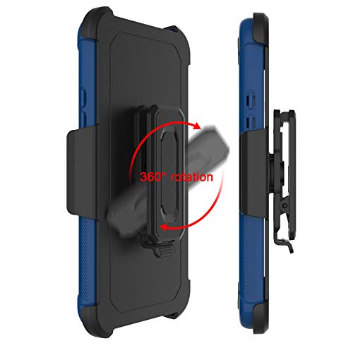 Leptech For Lg K51 Case, For Lg Q51 Case With Soft Tpu Screen Protector, [Holster Series] Full Body Heavy Duty Armor Protective Phone Cover With Kickstand Belt Clip Case For Lg K51 / Lg Reflect (Blue) #TOP4