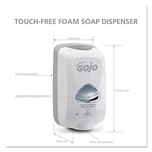 GOJO TFX Touch-Free Soap Dispenser, Dove Grey, for 1200 mL GOJO Soap Refills (Pack of 1) - 2740-12