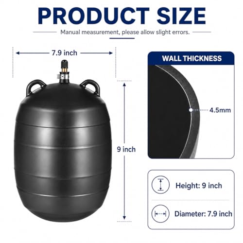 Image of Inflatable Pipe Test Plug, with 39.37 Inches Quick-Install Rubber Extension Hose and Two snap Hook, Rubber Plumbing Balloon (8 inch)