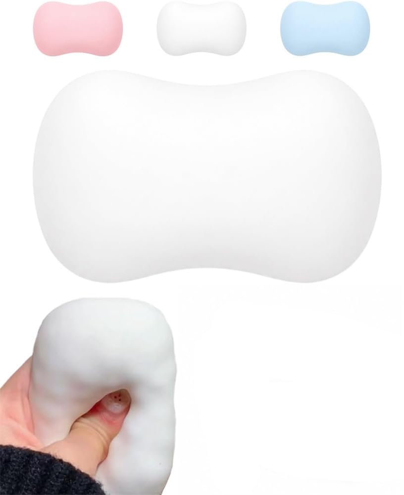 Crunchy Soap Squishy Asmr Stress Ball, Realistic Bar Soap Shape Bead-Filled Crunchy Squishy Stress Ball,Stress Relief Toy,Non-Rebound Zero-Bounce Fidget Toy for Office Desk Anxiety Relief (White)