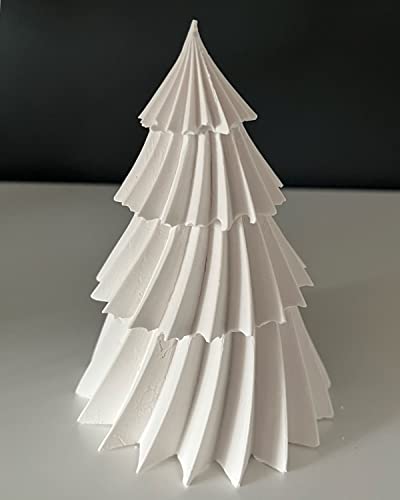 Topys Large Christmas Tree Silicone Candle Mold, Diy 3D Spiral Cone Shape Mold,Folding Cone Christmas Tree For Candle Making, 3D Geometric Spinning Pillar Molds For Christmas Ornament(4.8") #TOP6