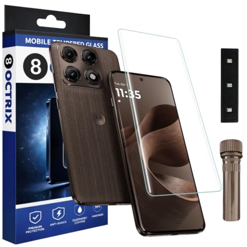 Image of Curved UV Tempered Glass Screen Protector for Motorola Edge 70 Pro Plus | Transparent | Pack of 1 | Full Screen Coverage with UV Installation Kit