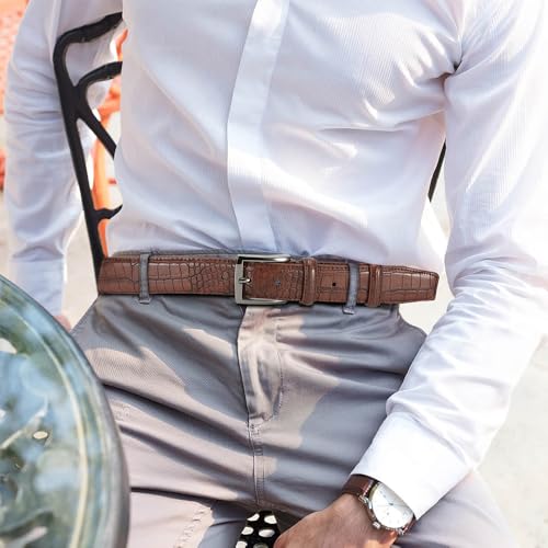 Leather Belt for Men Mens Dress Belt 1 3/8" Casual Work Jeans Golf with Gift Box3